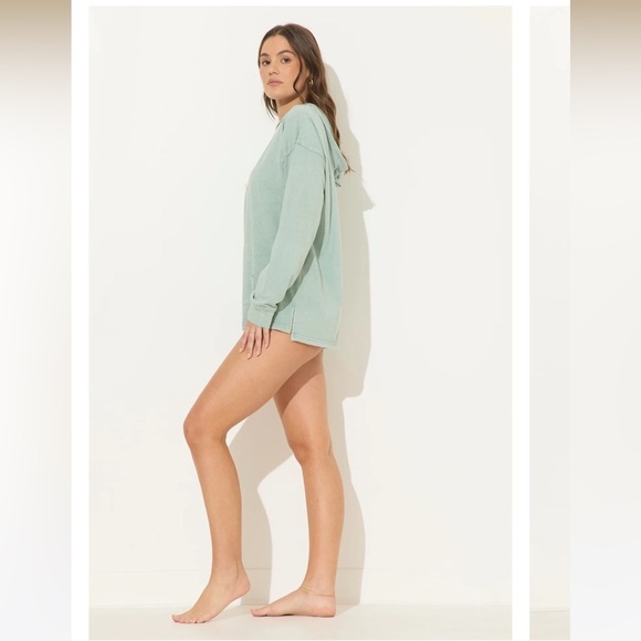 Ocean Drive Island Sage Garment Dye Pullover Hoodie Size Large - Picture 2 of 9